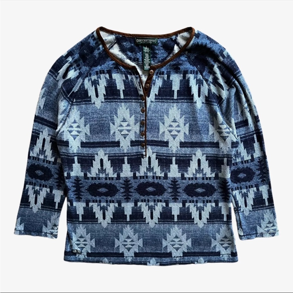 Lauren Jeans Company by Ralph Lauren Blue Aztec shirt